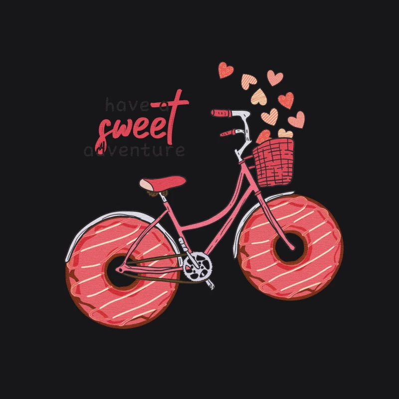 Süßes Abenteuer mit Fahrrad und Donuts Herren Pullover Hoodie