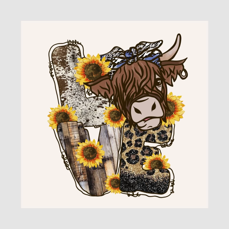 Highland-Kuh und Sonnenblumen-Design Herren Pullover Hoodie