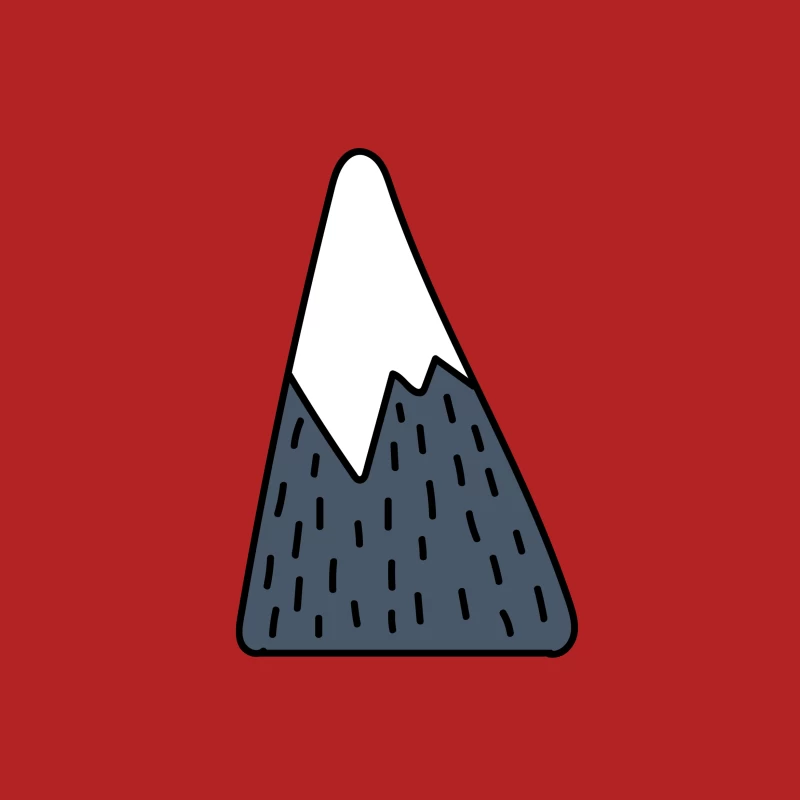 Montagne stylisée avec sommet enneigé Homme T-Shirt