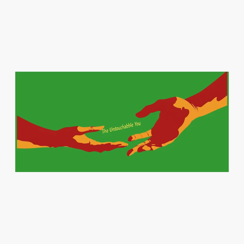 Abstract Red and Yellow Hands Reaching for Connection Coffee Mug