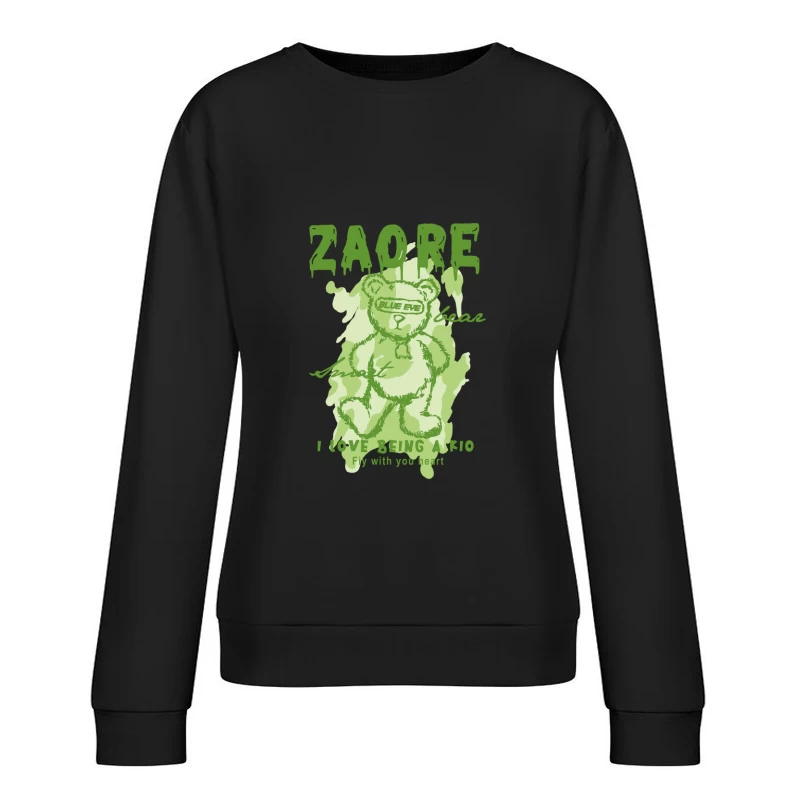 Cute Bear Graphic Art Female Pullover Sweatshirt