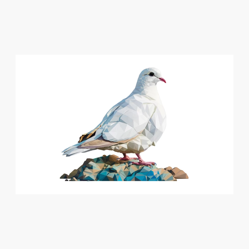 dove bird geometric low poly white illustration digital art nature Travel Mug