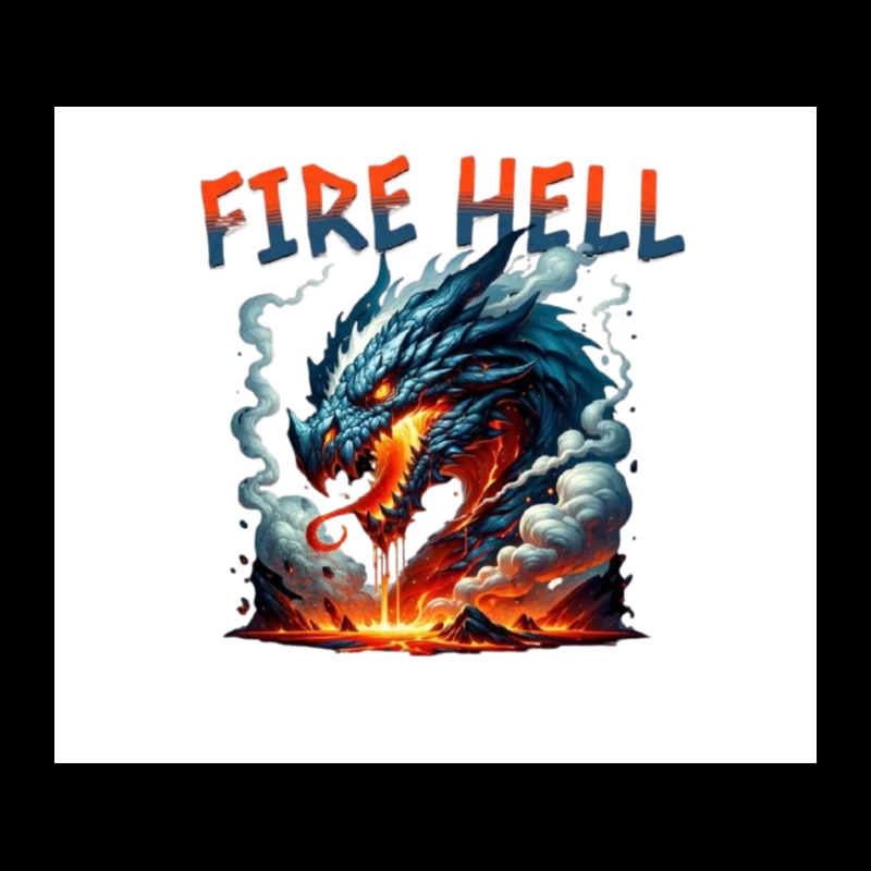 Fire Hell Dragon with Glowing Flames Tapestry