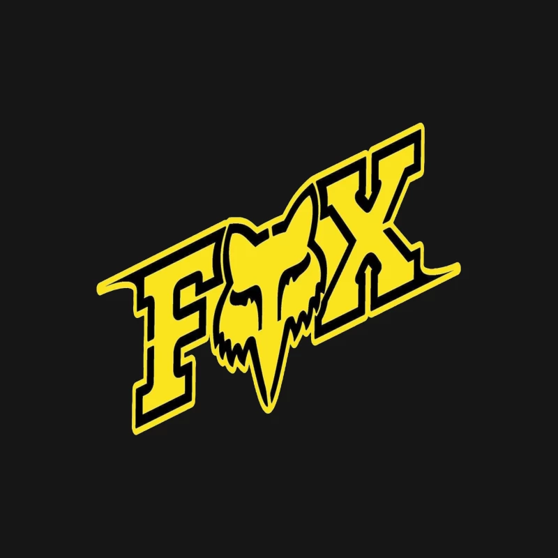 Fox Racing Yellow and Black Sports Brand Logo Male T-Shirt