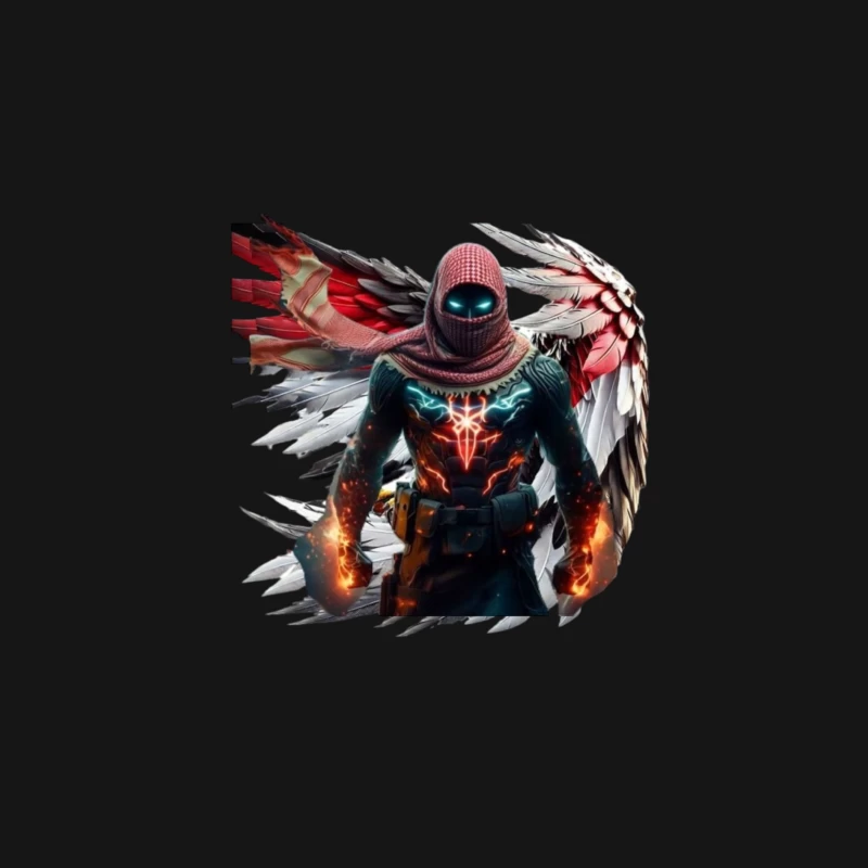 Superhero Character with Wings in Digital Art Male Long Sleeve T-Shirt