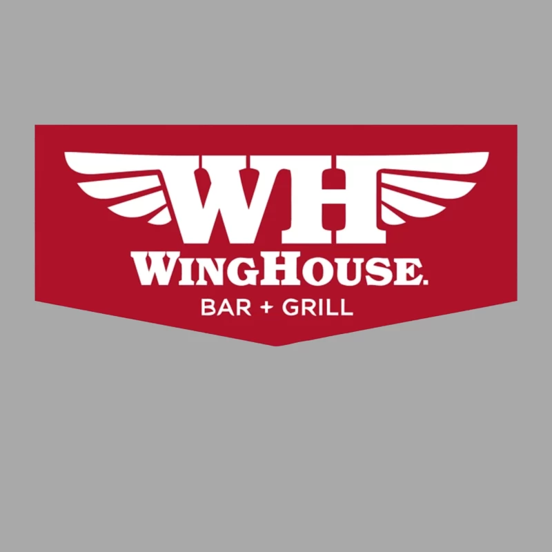 WingHouse Bar & Grill Restaurant Logo with Wings Design Female Pullover Hoodie