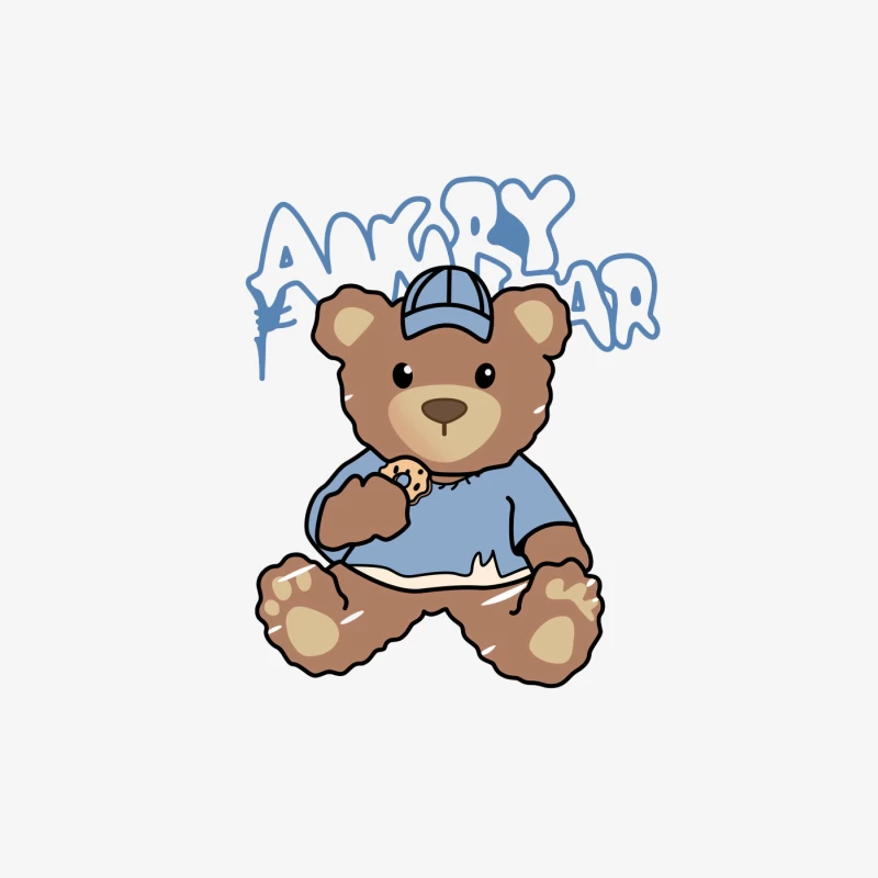 Wütender Teddy mit Keks Damen Pullover Sweatshirt