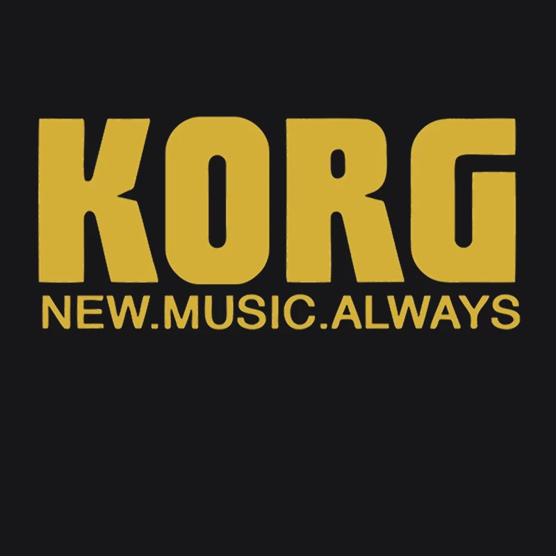 Korg Music Equipment Brand Logo in Yellow Male Pullover Hoodie