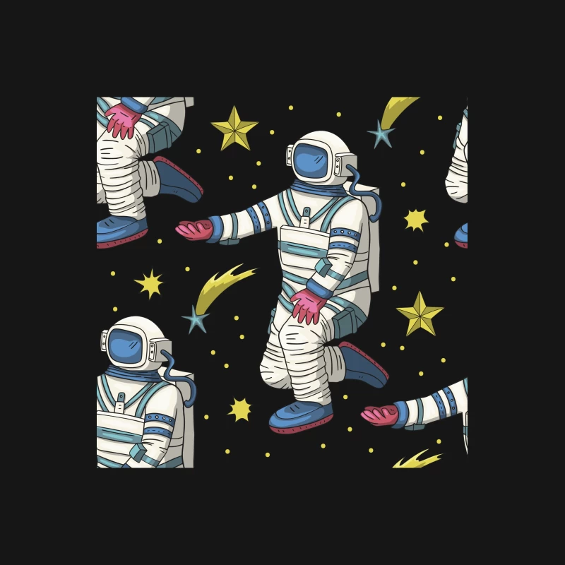 Weltraum Astronauten Muster Herren T-Shirt