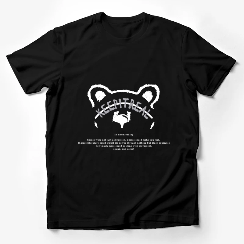 Retro Gamer Bär Logo Design Herren T-Shirt