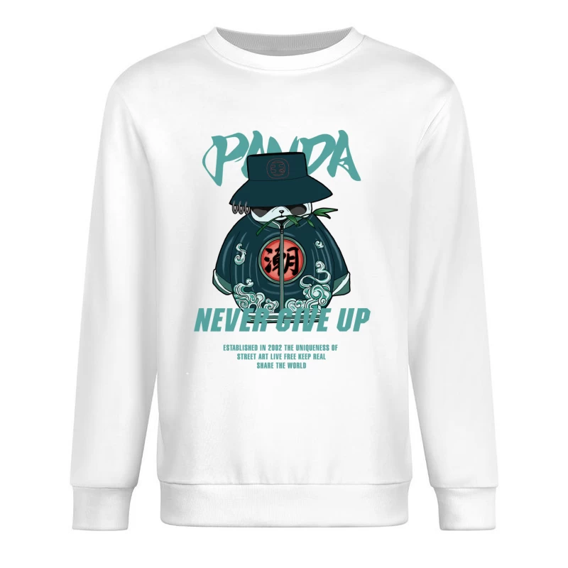 Panda Motivationsdesign mit Hut Herren Pullover Sweatshirt