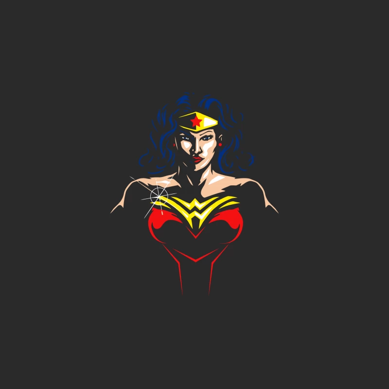 Wonder Woman: Empowering Superhero Illustration Baseball Cap