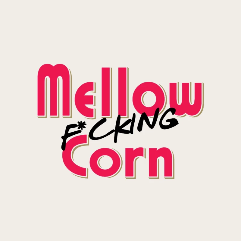 Stylized Pink Text Logo with Profanity: "Mellow F*cking Corn" Bucket Hat