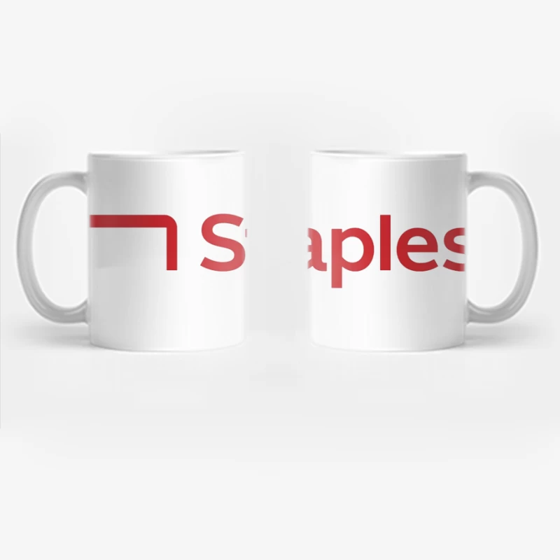 Staples Office Supply Retail Company Logo in Red Coffee Mug