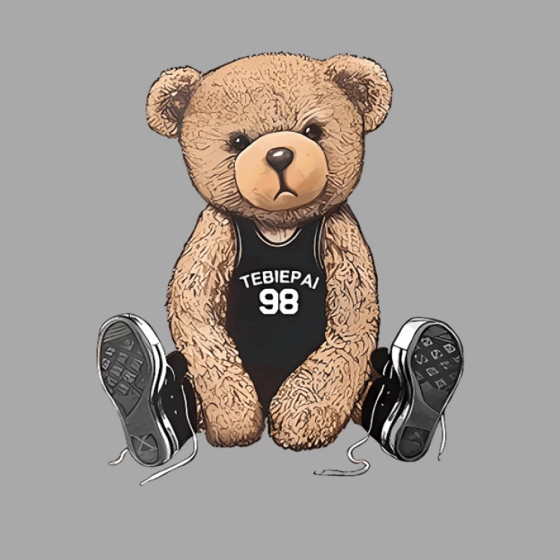 Bär im Basketballtrikot mit Turnschuhen Herren Pullover Hoodie