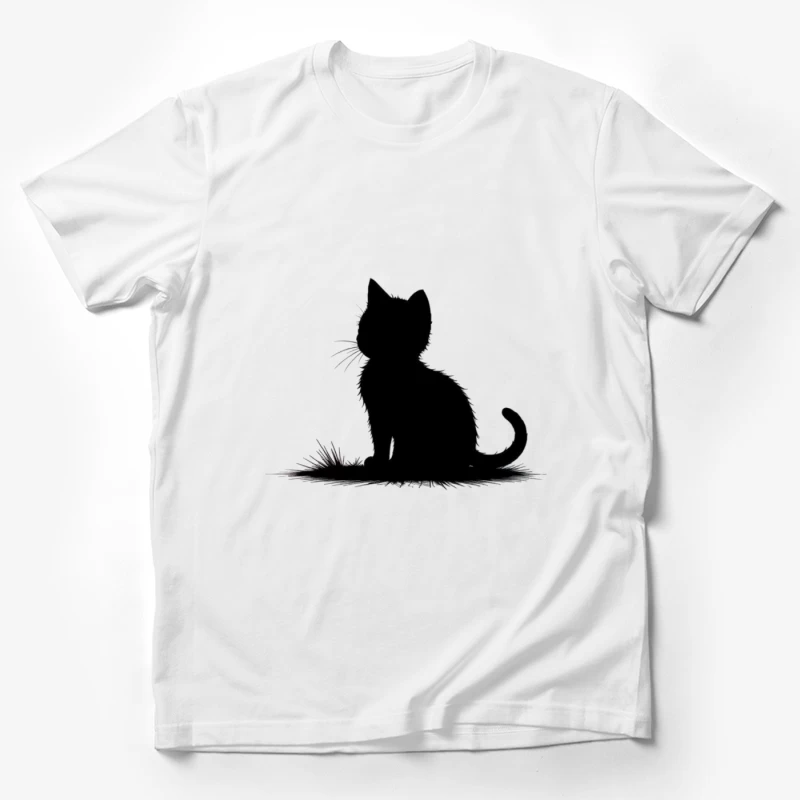 Minimalist Black Cat Silhouette Art Male T-Shirt