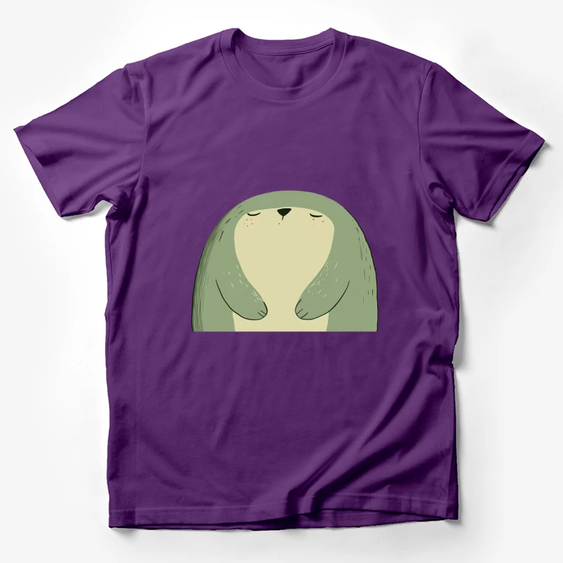 Cute Sleepy Green Bear Illustration Male T-Shirt