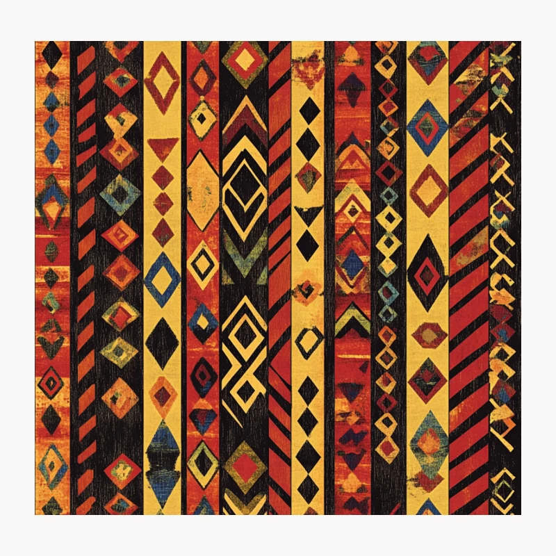 Vibrant Geometric Ethnic Pattern Throw Pillow