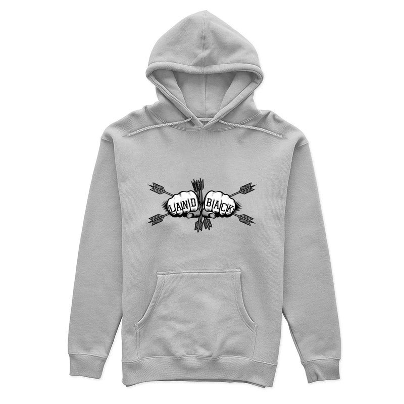 Land Back: Fist and Arrow Tattoo Design Female Pullover Hoodie