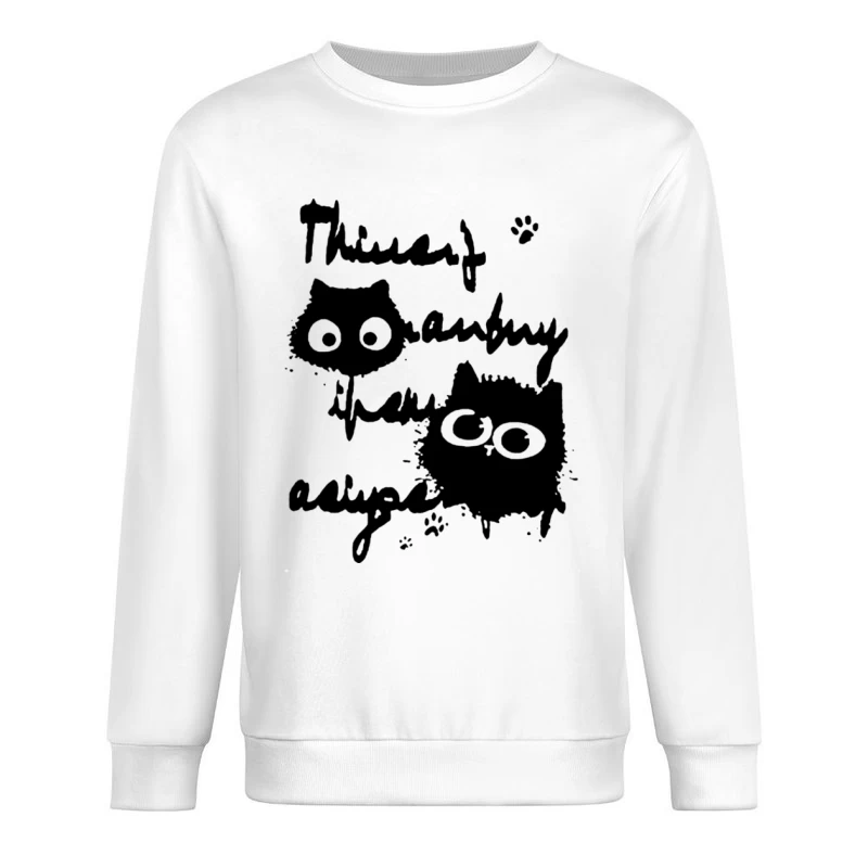 Niedliche Katzenzeichnung mit Schrift Herren Pullover Sweatshirt