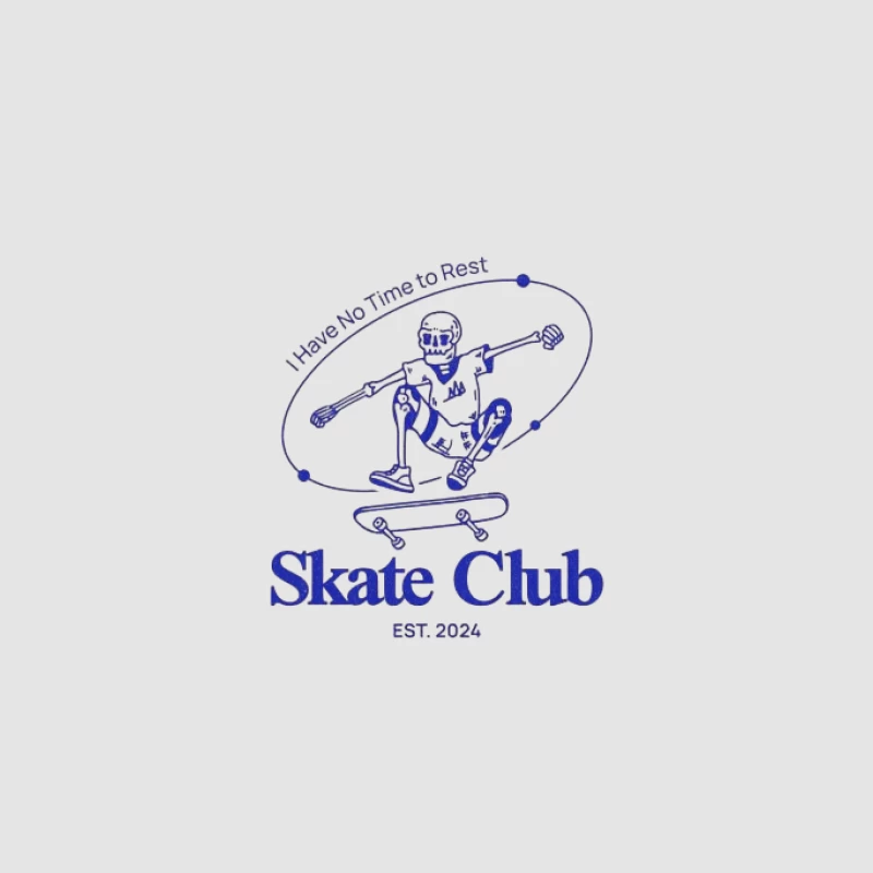 Skate Club Est 2024 Design mit Skelett Skater Herren Pullover Hoodie