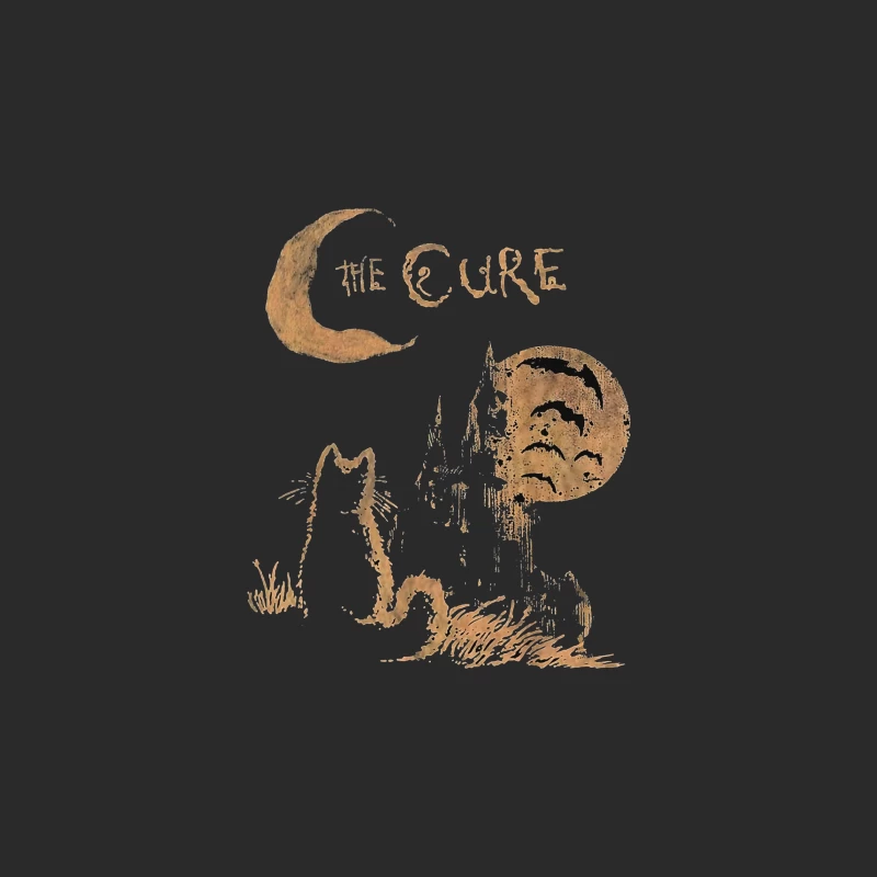 The Cure Gothic Band Logo with Moonlit Ghost Baseball Cap