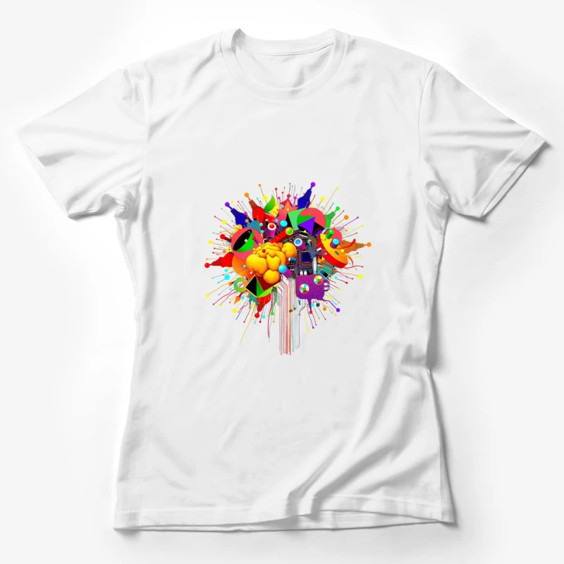 Vibrant Digital Brain: Creative Mind Explosion Female T-Shirt