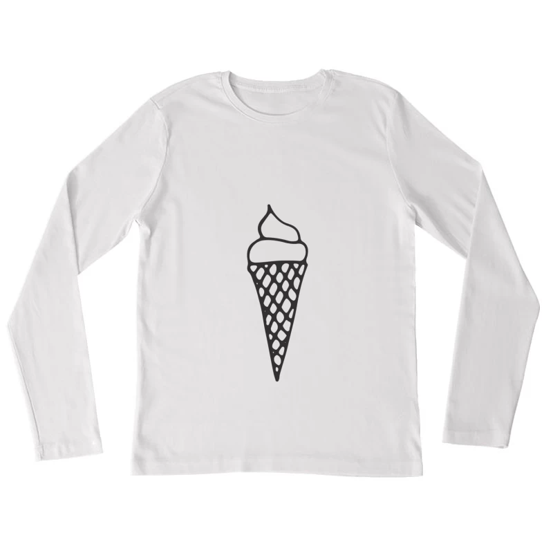 Image de cône glacé stylisé Femme Manches Longues T-Shirt