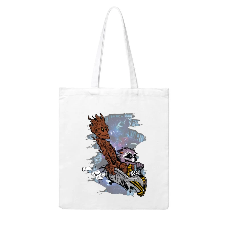 Galactic Warrior and Rebel Pilot in Deep Space Cotton Tote Bag