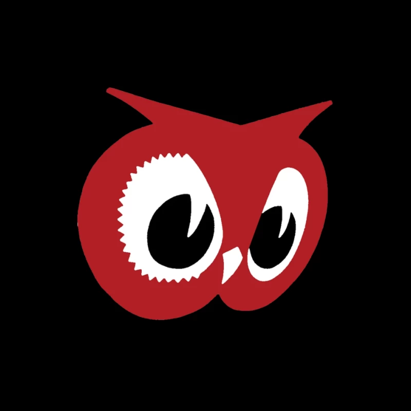 Red Owl Minimalist Logo Design Pin