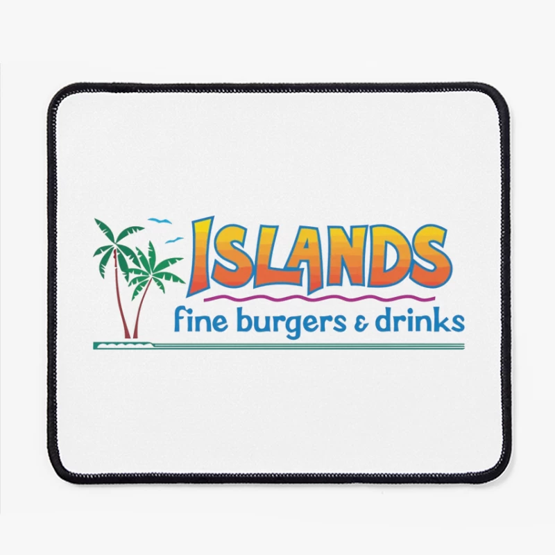 Islands Restaurant Tropical-Themed Burger & Drinks Logo Mouse Pad