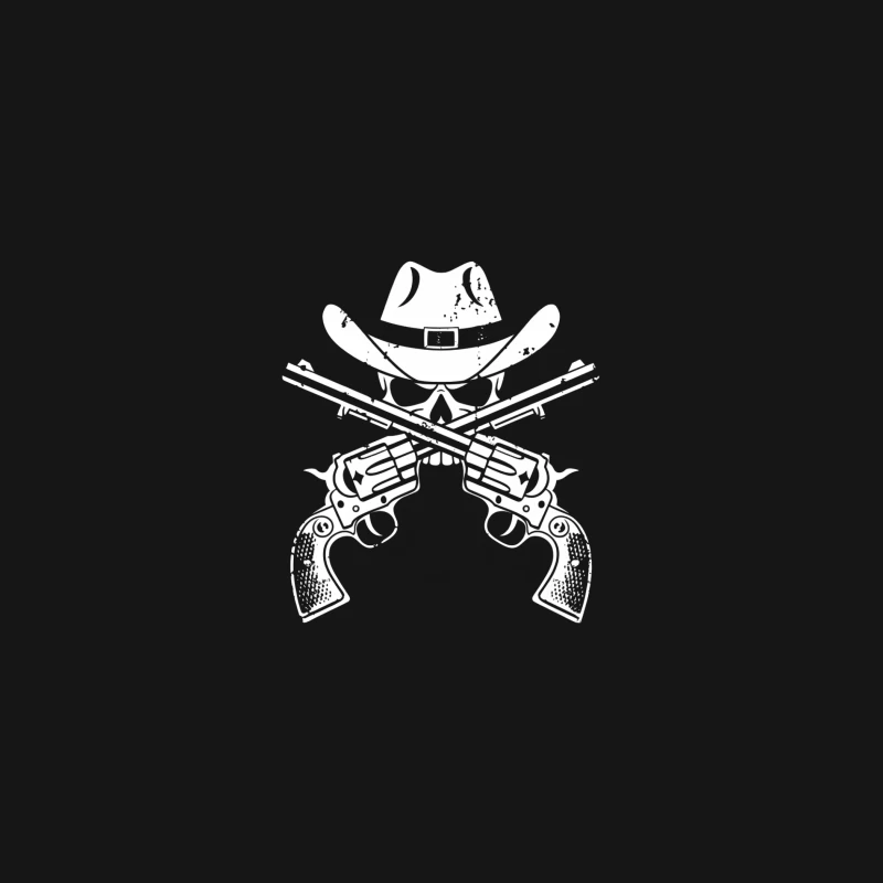 Western Outlaw Skull and Revolvers Desk Mat