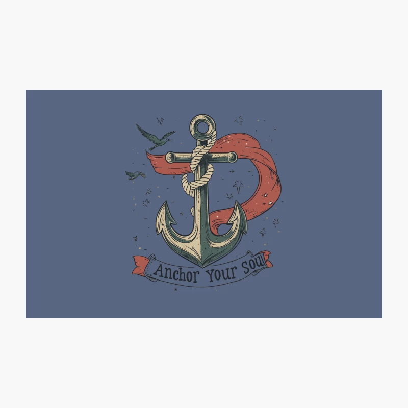 Vintage Nautical Anchor with Inspirational Soul Message Travel Mug
