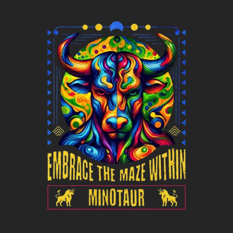 Psychedelic Minotaur: Embrace the Maze Within Male Pullover Sweatshirt