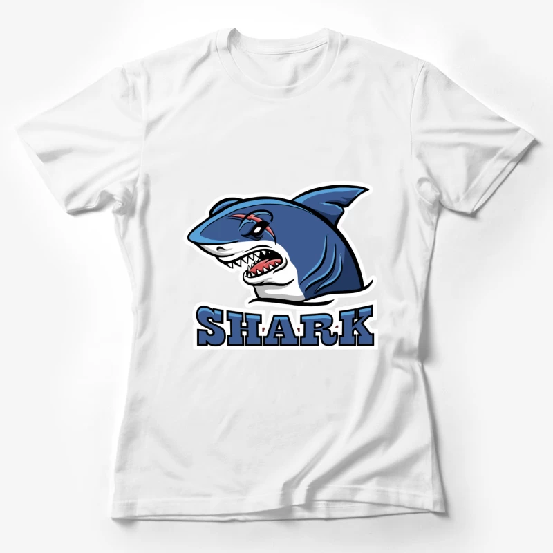 Aggressives Haifisch-Emblem Damen T-Shirt