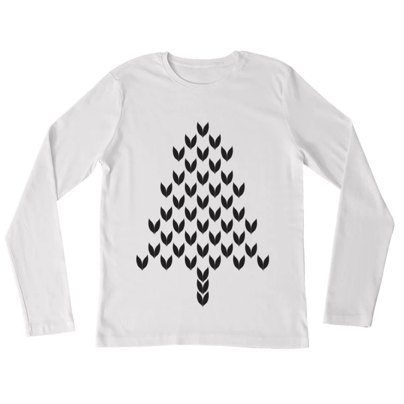 Arbre de chevrons en noir Femme Manches Longues T-Shirt