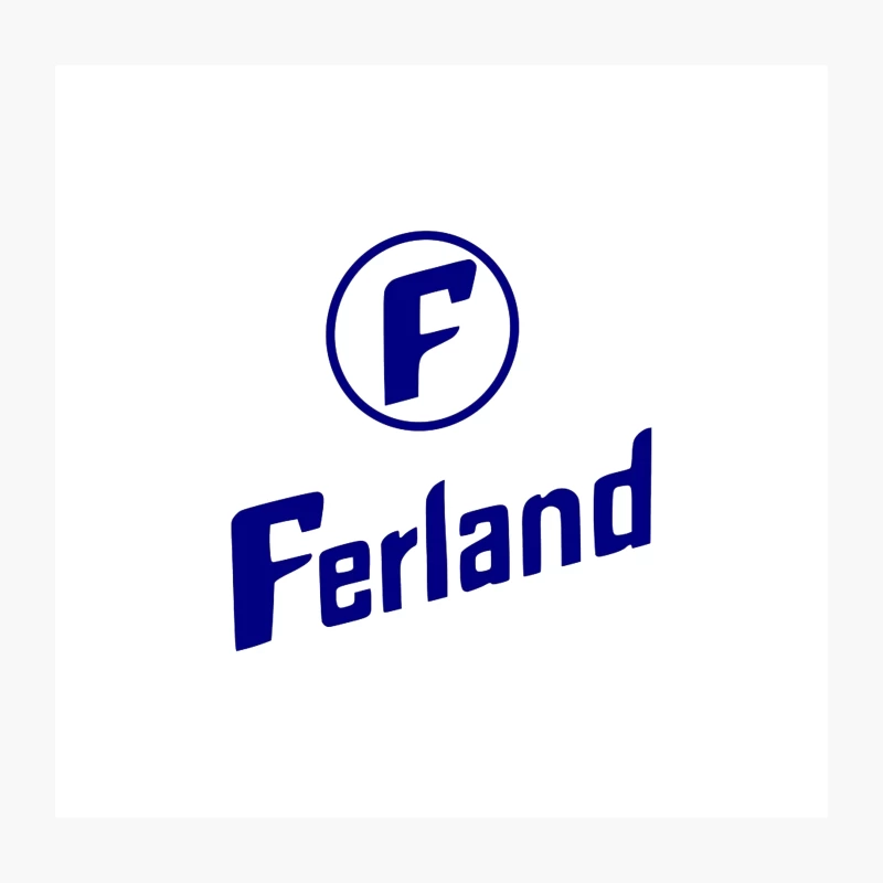 Ferland Blue Circular Logo with F Letter Throw Pillow