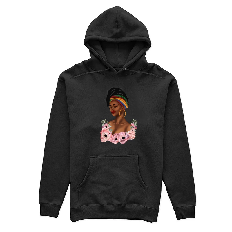 Frau mit Blumen und Kopftuch Damen Pullover Hoodie