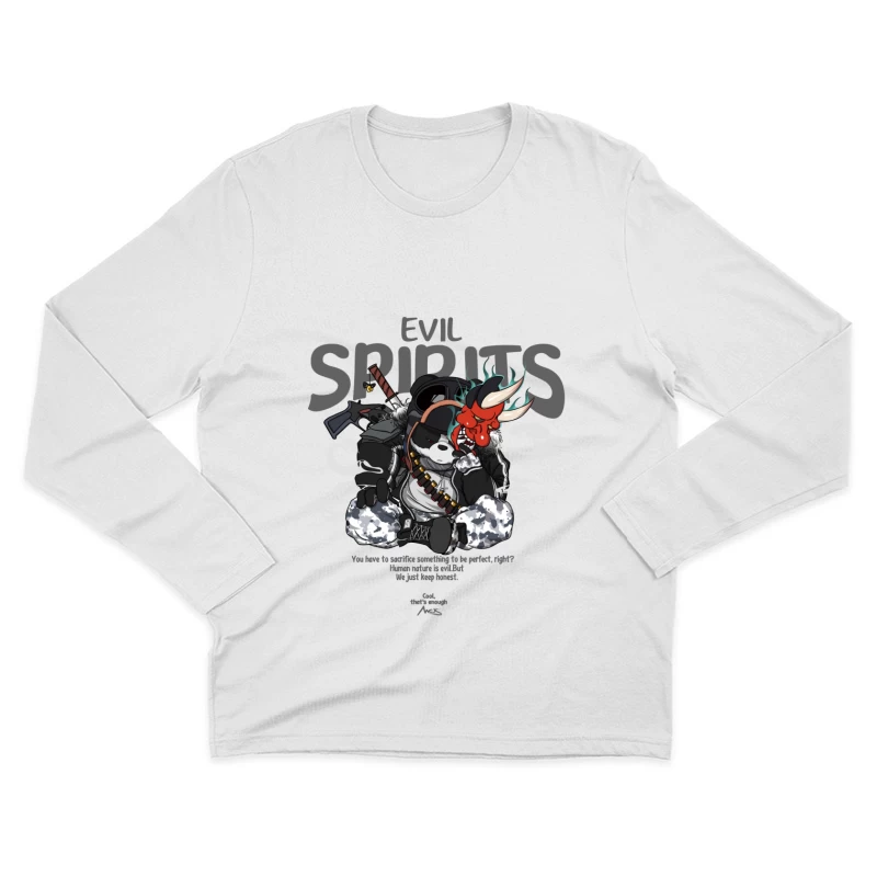 Böse Geister Krieger Panda Herren Langarm T-Shirt