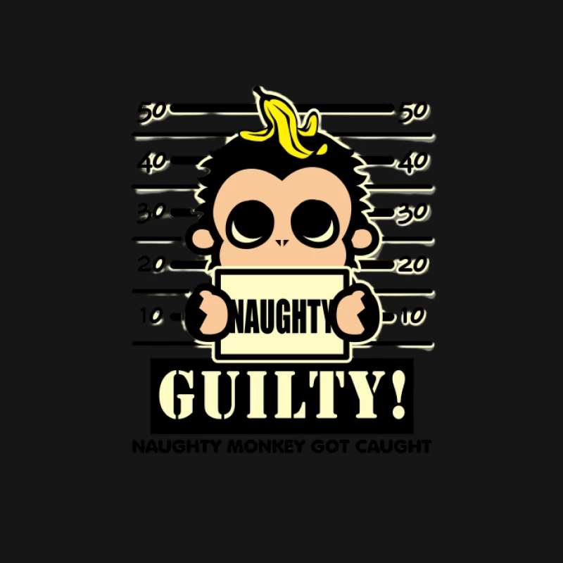Naughty Monkey erwischt Herren Langarm T-Shirt