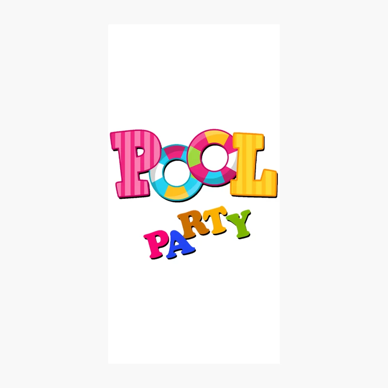 Vibrant Pool Party Summer Celebration Text iPhone Case
