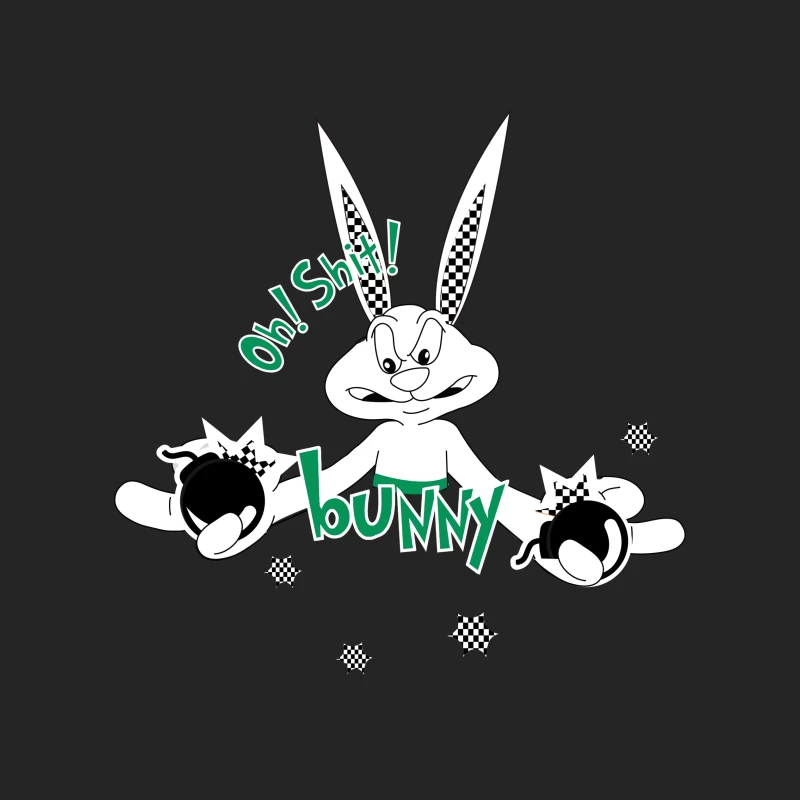 Comic-Hase mit Bomben Herren Pullover Sweatshirt