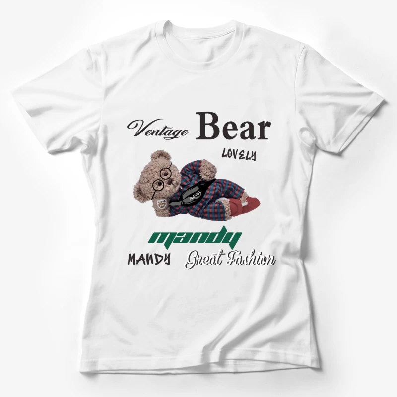 Vintage Bär mit Modeaccessoires Damen T-Shirt