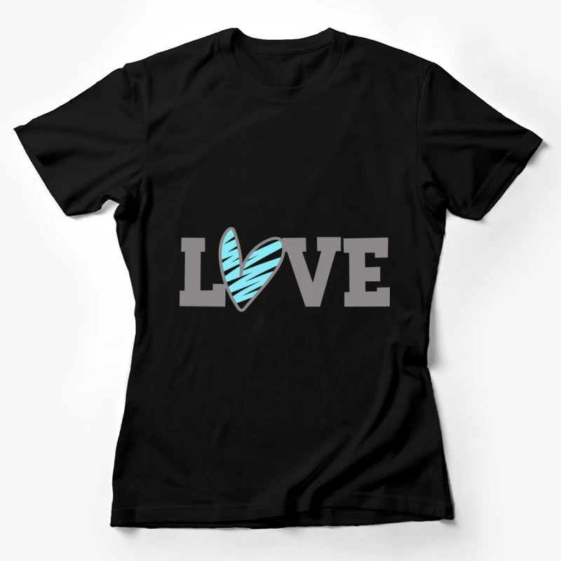 Design moderne avec cœur bleu et texte Femme T-Shirt