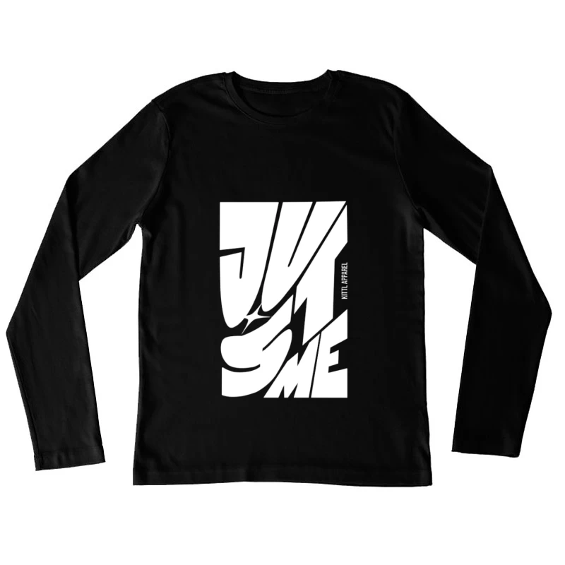 Design Typographique Dynamique en Noir et Blanc Femme Manches Longues T-Shirt