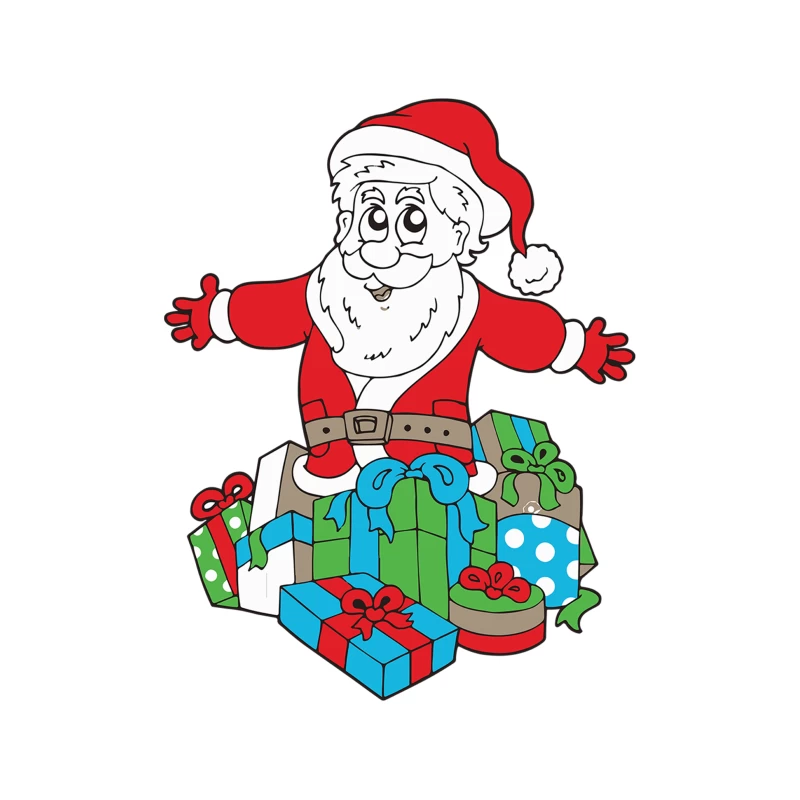 Santa With Piles of Christmas Tapestry