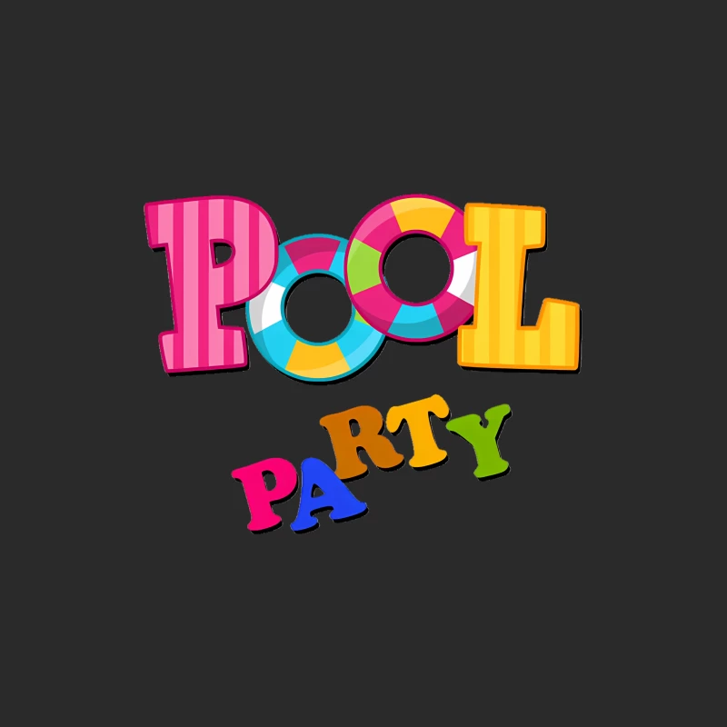 Colorful Pool Party Text for Summer Fun Baseball Cap