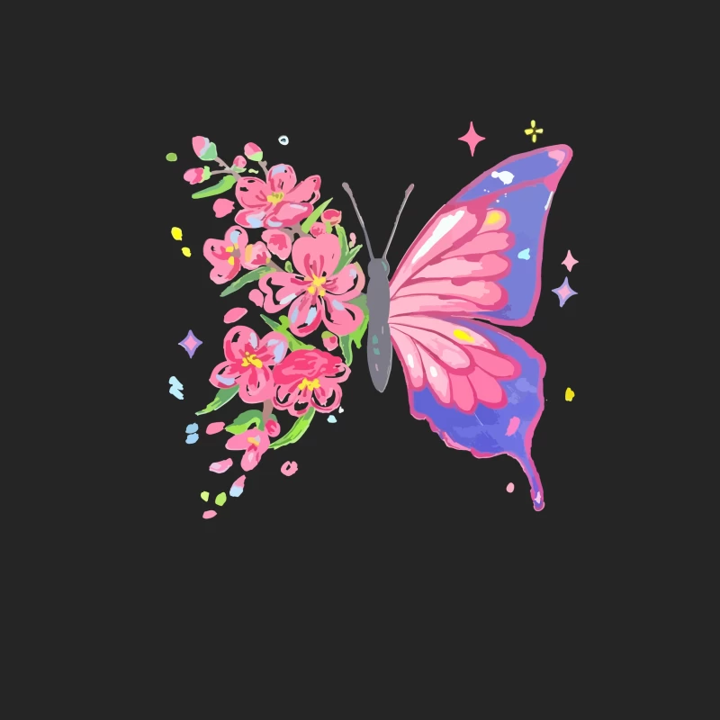 Schmetterling mit Blüten Herren Pullover Sweatshirt
