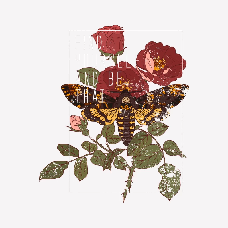 Papillon et Roses avec Citation Inspirante Femme T-Shirt