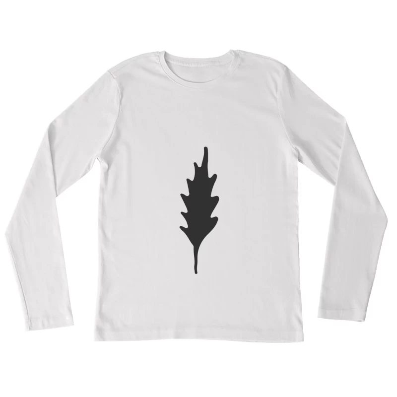 Silhouette de feuille de chêne Femme Manches Longues T-Shirt